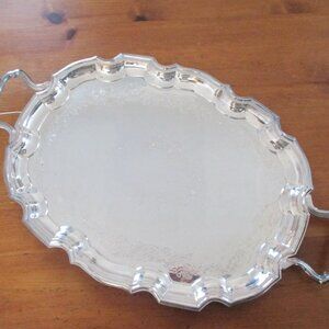 Large Silverplate Serving Tray Birks Primrose Plate Vintage